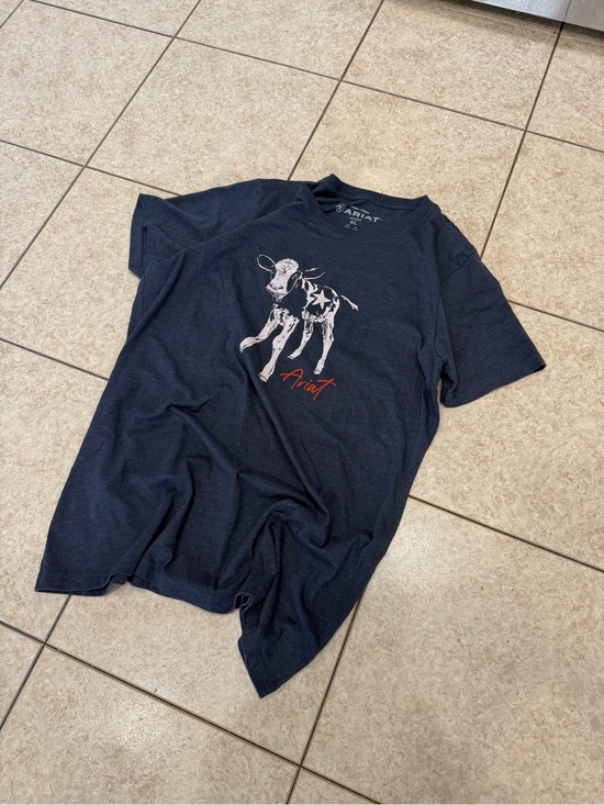 Ariat Tops - Ariat Navy Short Sleeve Tee with Calf Graphic